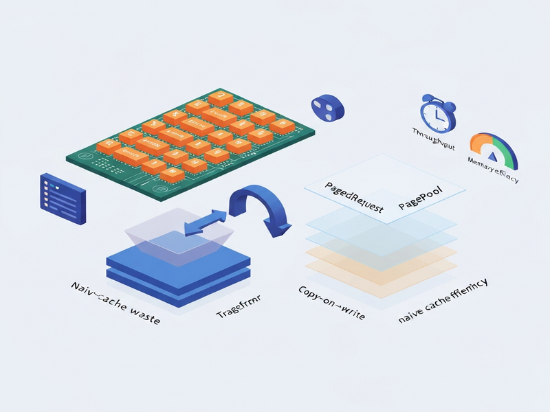 Paged Attention memory optimization diagram