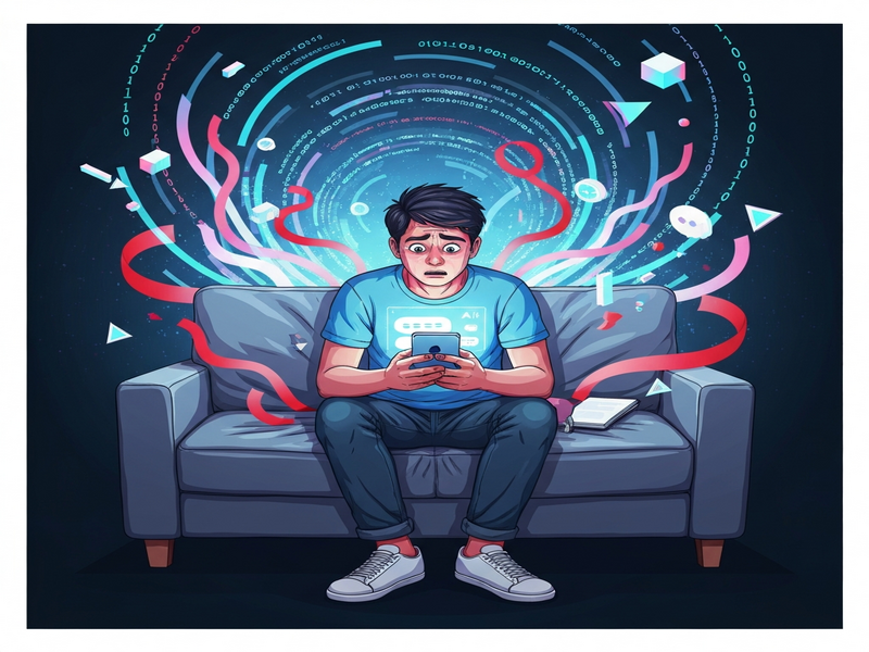 AI-induced delusion illustration