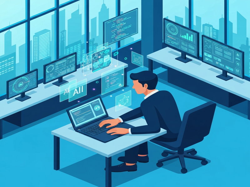 AI‑powered newsroom illustration
