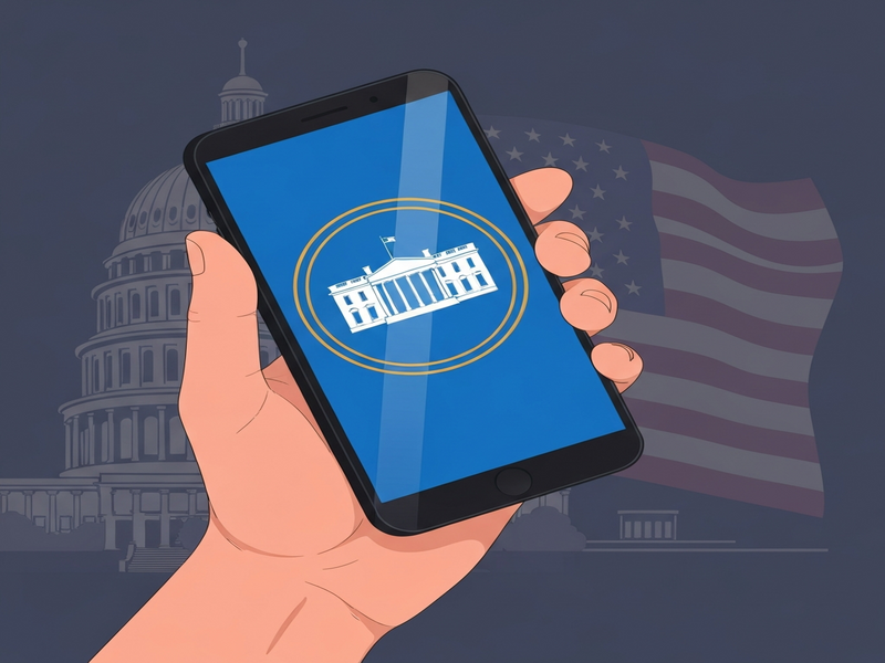 Illustration of the White House mobile app interface
