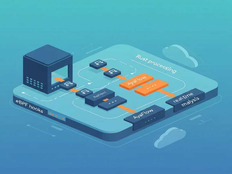 AyaFlow eBPF‑based network traffic analyzer architecture diagram