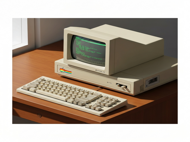 Apple II vintage computer illustration