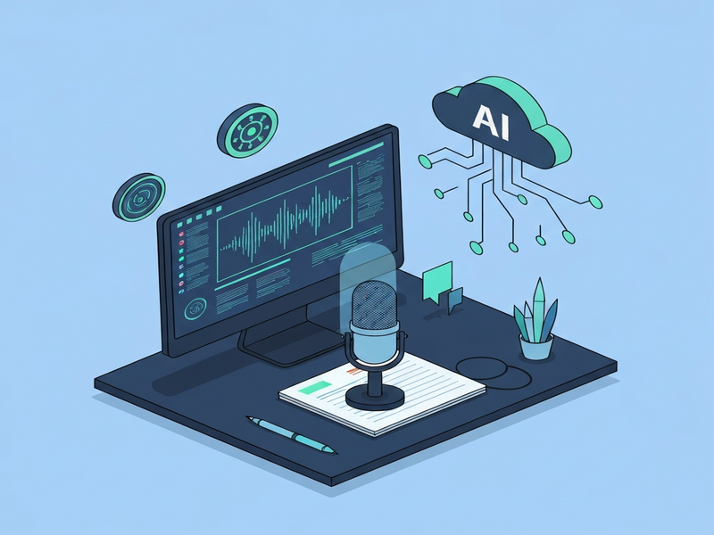 AI transcription workflow illustration