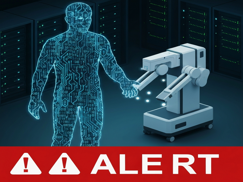 Digital illustration of a cyberattack on medical devices