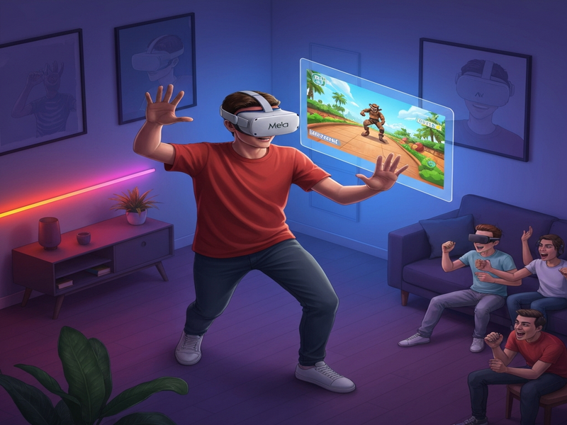 Meta VR teen gaming illustration