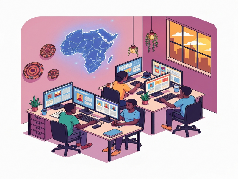 African AI data labelers at work