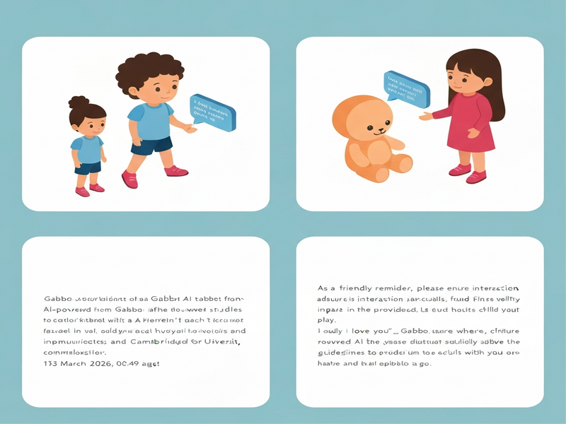Child playing with AI‑powered toy Gabbo