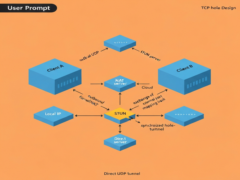 Deterministic TCP hole punching diagram