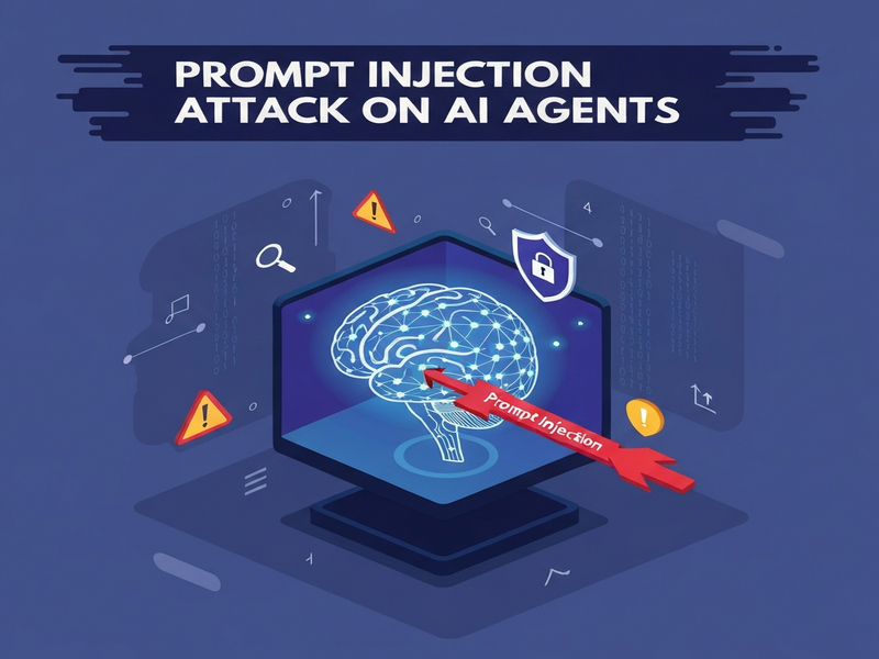 Illustration of AI agents under prompt‑injection attack