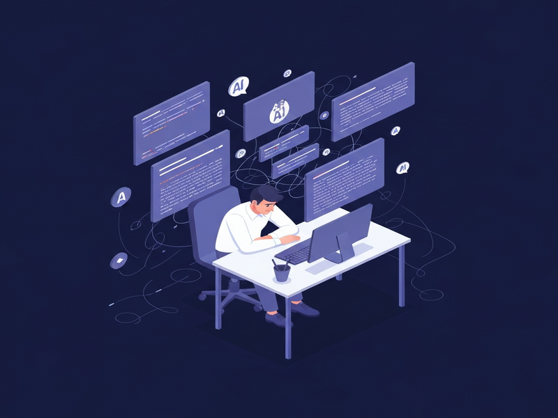 AI mental fatigue illustration