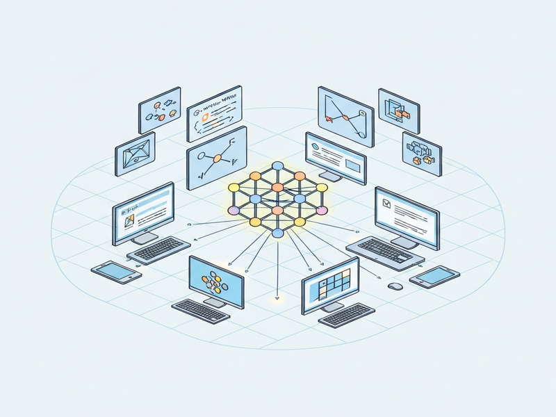 CRDT illustration showing merge of states across nodes