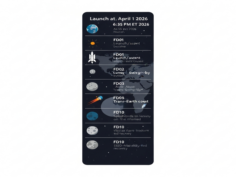 Artemis II mission timeline illustration