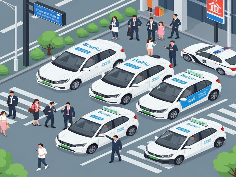 Baidu Apollo robotaxi frozen on a Wuhan street