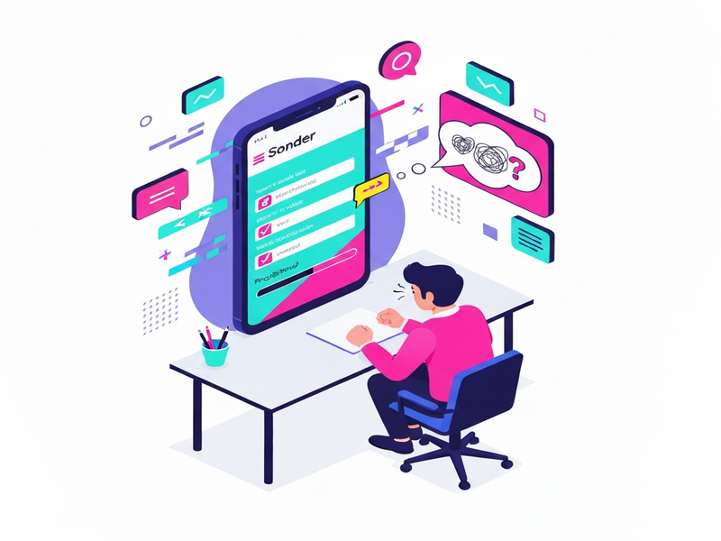 An abstract illustration representing the complex but rewarding process of making a genuine connection through a unique dating app interface.