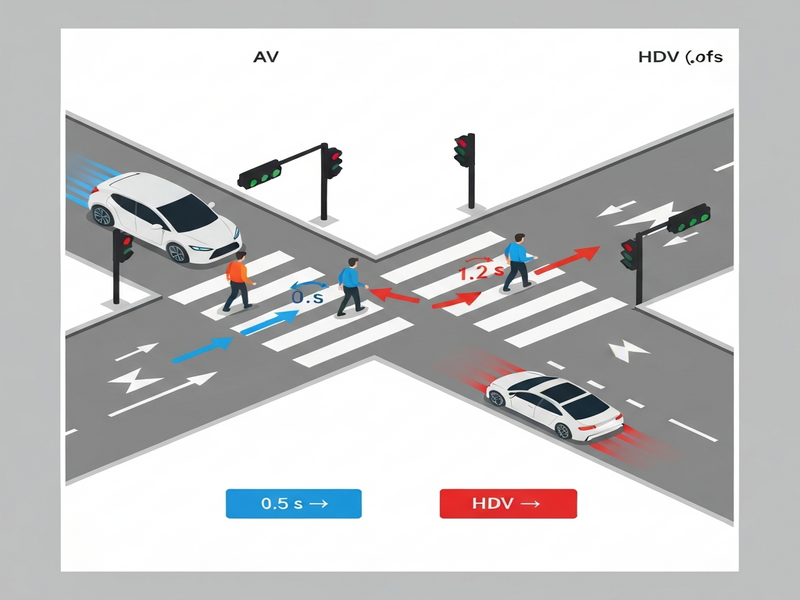 Illustration of vehicle-type-specific pedestrian behavior modeling