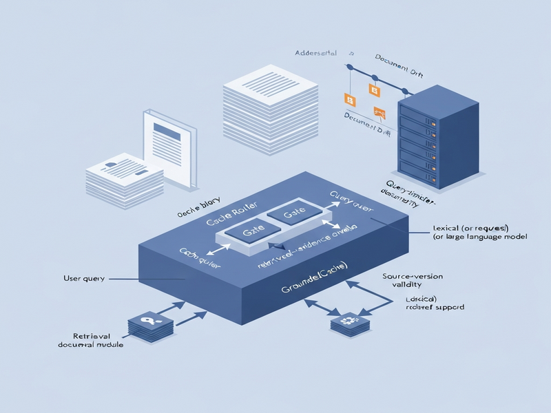 Diagram of GroundedCache workflow showing query, gates, and fallback path