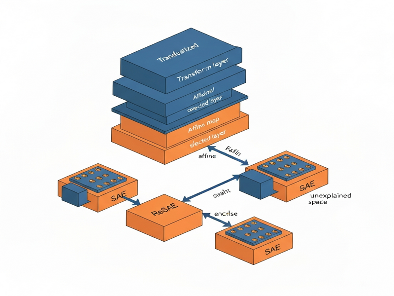 Diagram of Residualized Sparse Autoencoder workflow