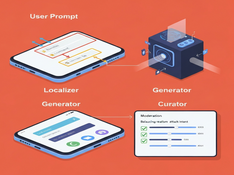 Illustration of MIRAGE pipeline and mobile GUI agents