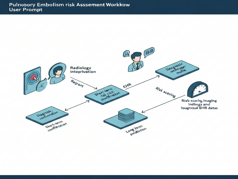 Illustration of multimodal AI workflow for pulmonary embolism risk assessment
