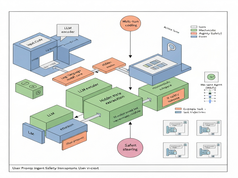 Illustration of AgentLens safety steering in a coding agent workflow