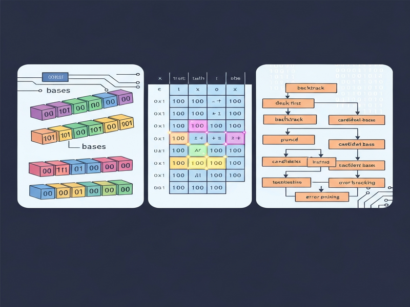Illustration of base selection and backtracking in LLM reasoning