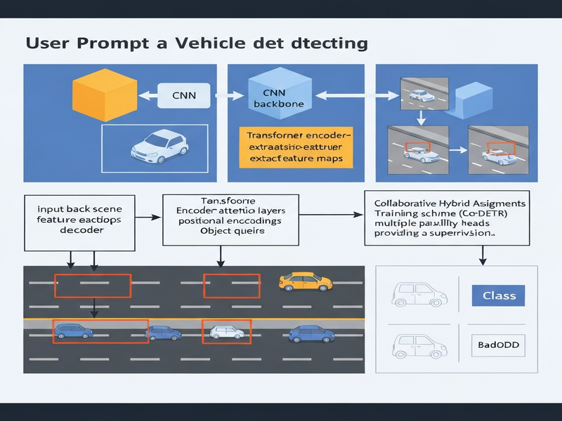 Transformer-based vehicle detection illustration