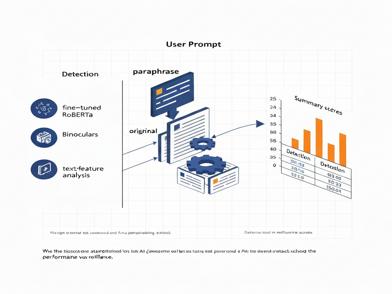 AI detection vs. paraphrasing resilience diagram