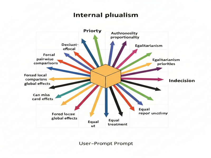 Conceptual diagram of internal pluralism in AI systems