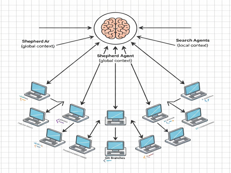 SwarmResearch orchestrator‑subagent architecture diagram