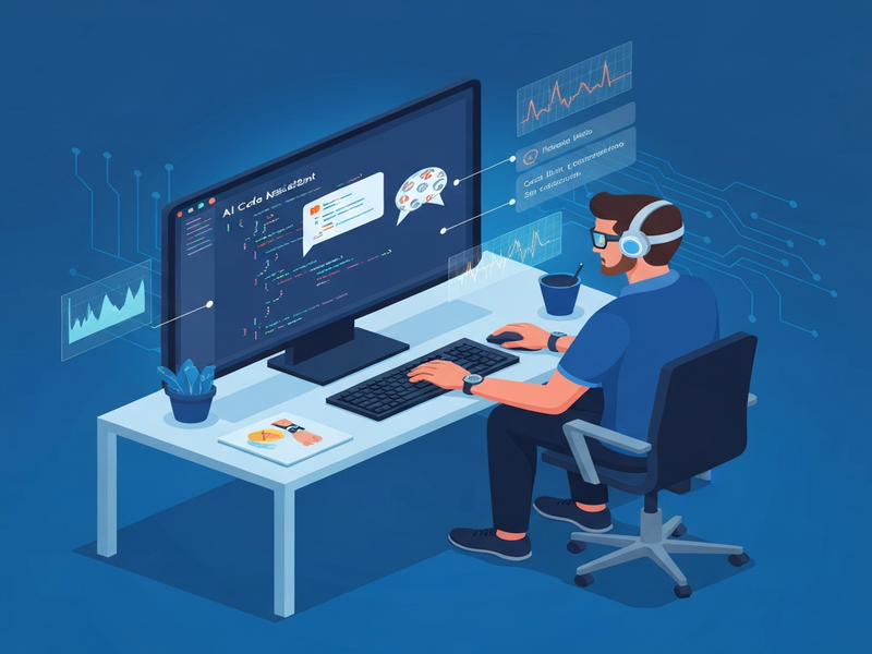 AI‑assisted coding biometric study illustration