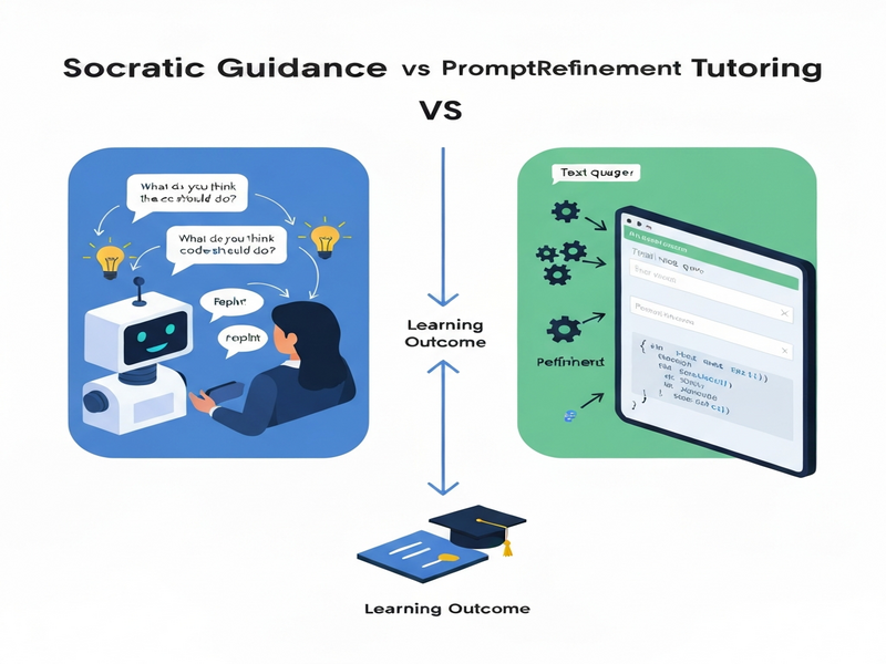 Socratic vs Prompt‑Refinement tutoring diagram