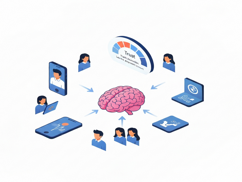 Illustration of AI trust dynamics in health information consumption