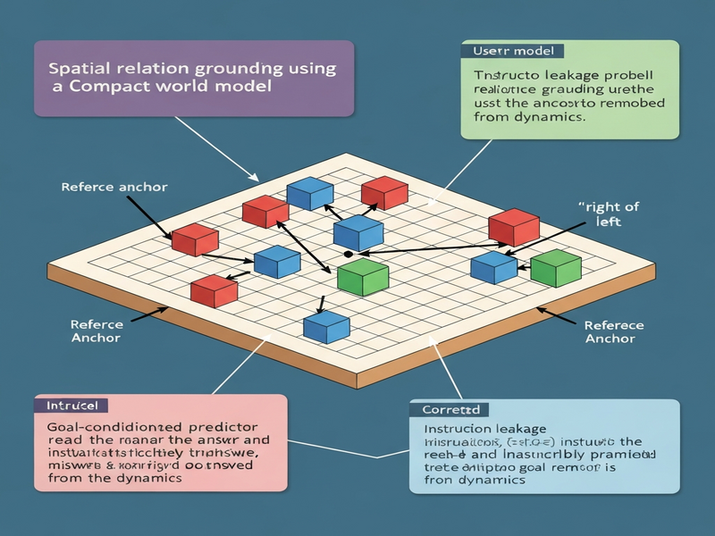 Diagram of the compact world model with goal‑free dynamics fix