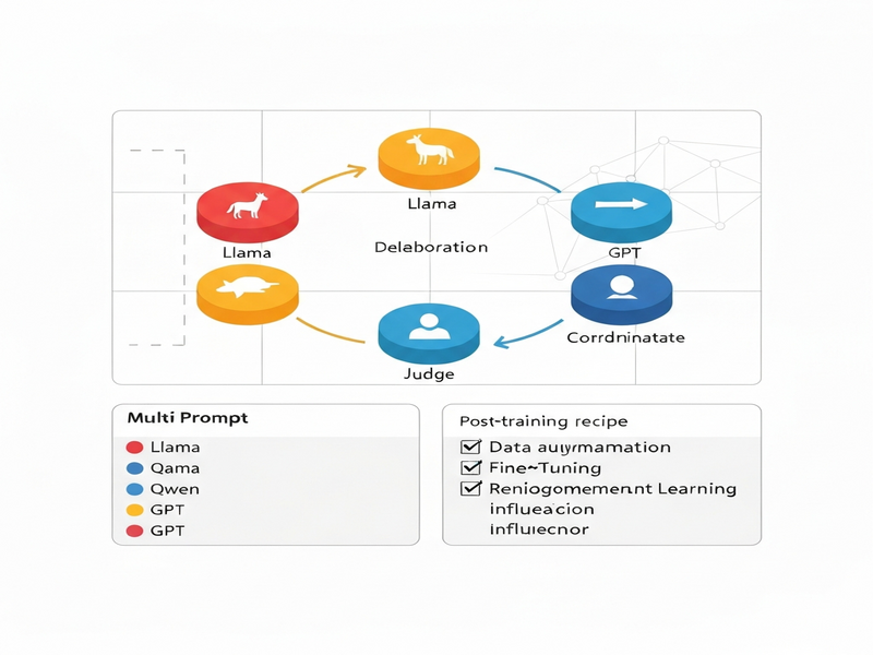 Illustration of multi‑LLM interaction with recipe‑driven diversity