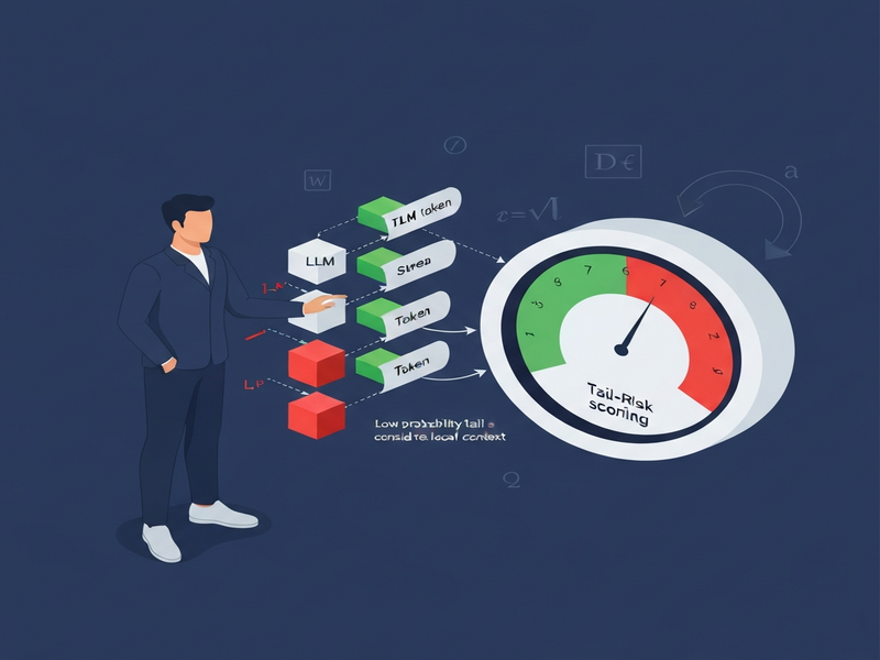 Illustration of Tail‑Aware Credit Calibration in LLM RL training