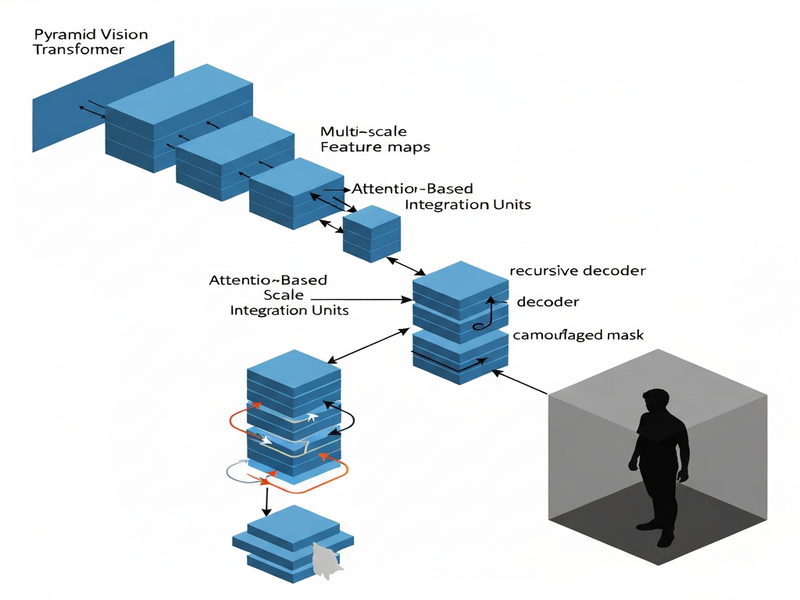 Illustration of MSRNet architecture showing PVT backbone, ASIU, and recursive MGFU decoder