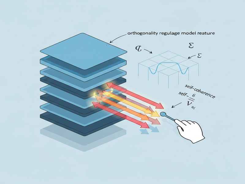 Diagram illustrating orthogonal feature constraints in a language model