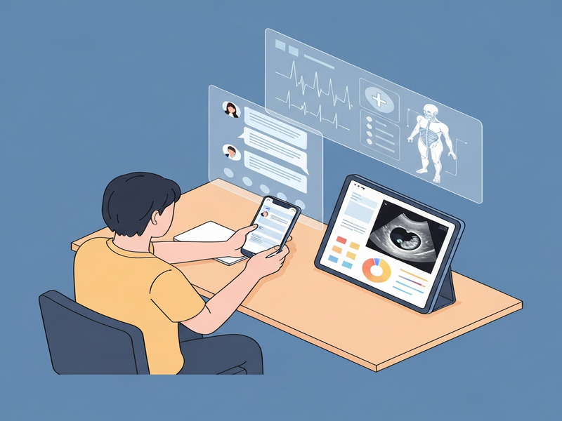 Multimodal medical consultation illustration
