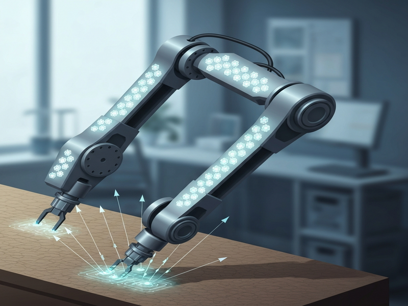 Robot arm with distributed tactile sensors