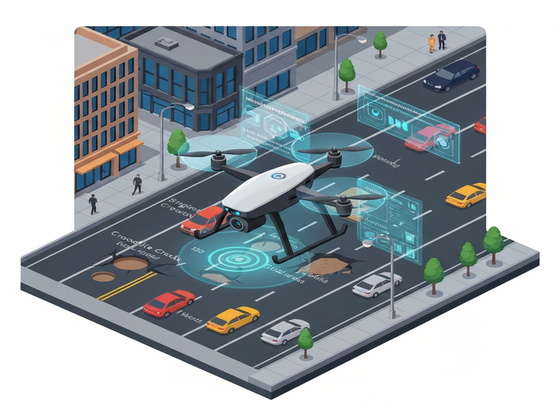 UAV Pavement Monitoring Illustration