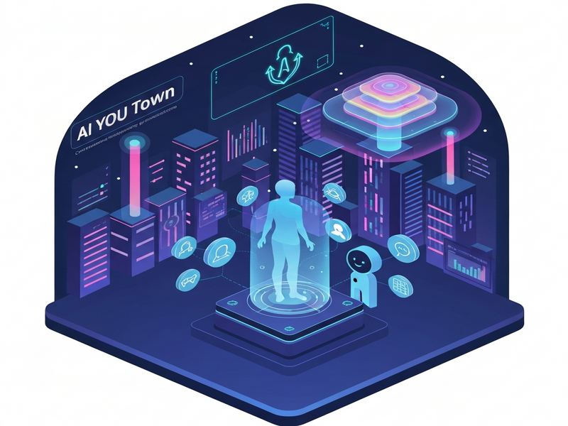 AI YOU digital twin concept illustration