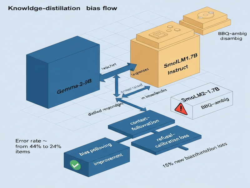Illustration of knowledge distillation pipeline and bias calibration